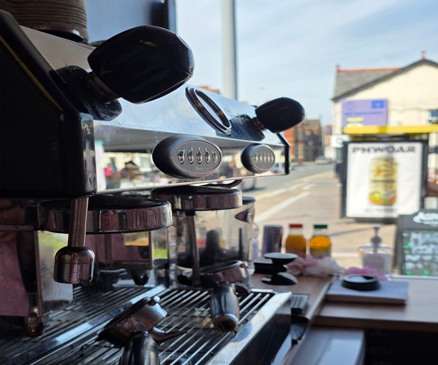 Coffee served at The Blushing Brew